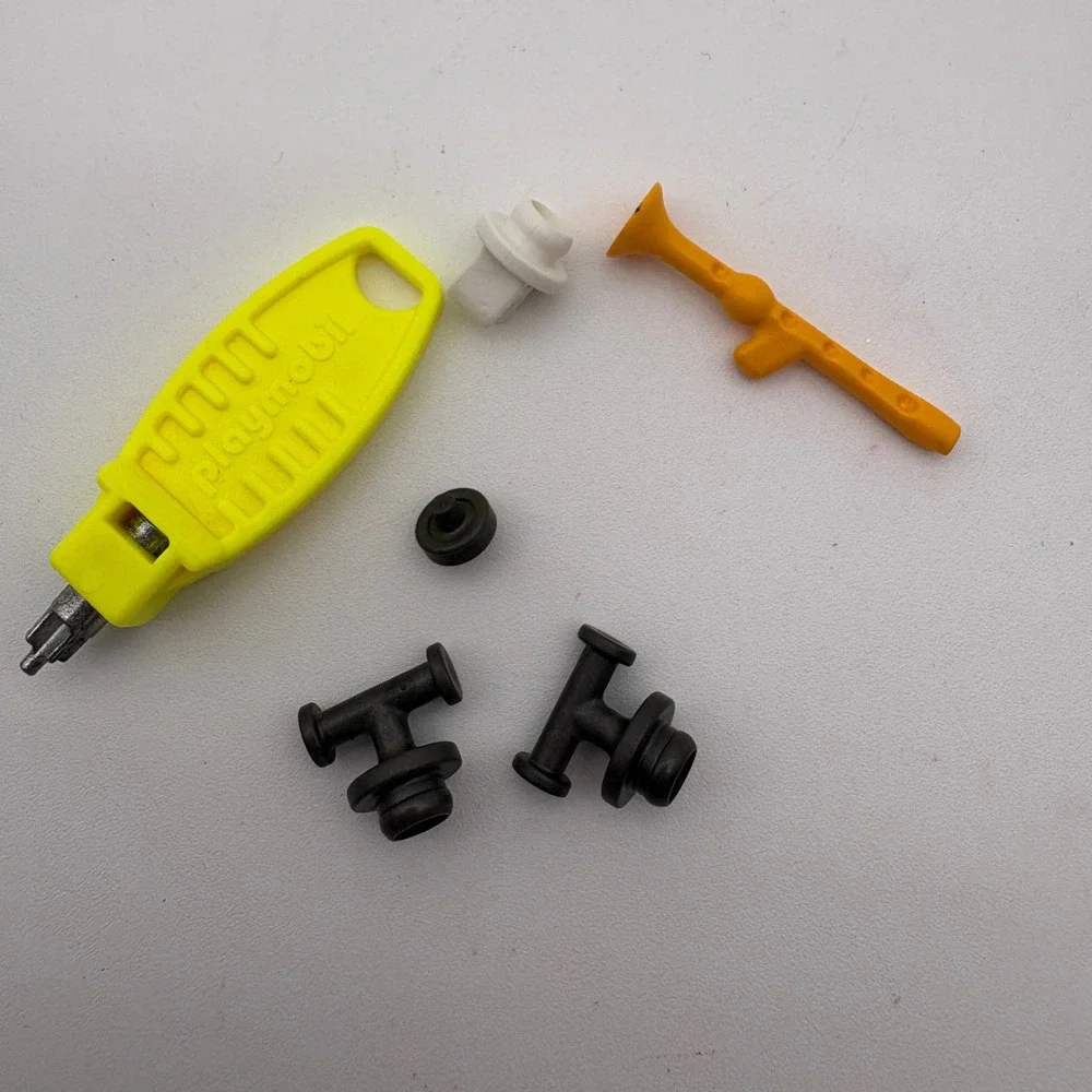 Playmobil System X Assembly Tool Yellow Wrench and Connector Parts Lot 7pc